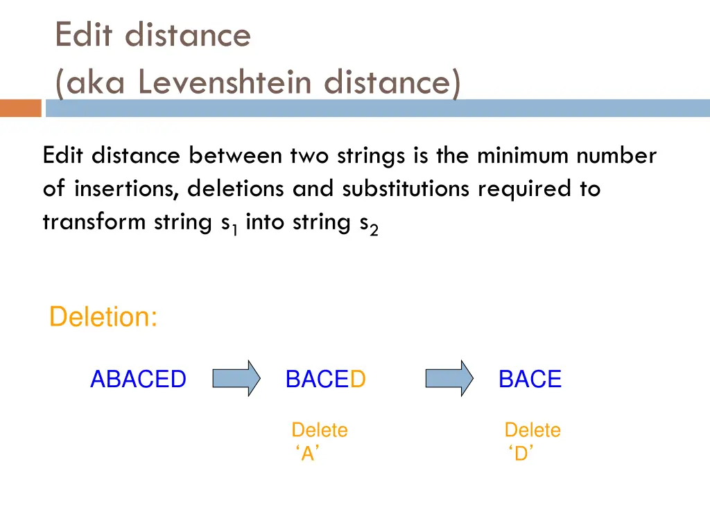 edit distance aka levenshtein distance 3