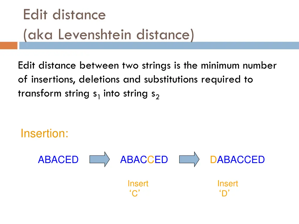edit distance aka levenshtein distance
