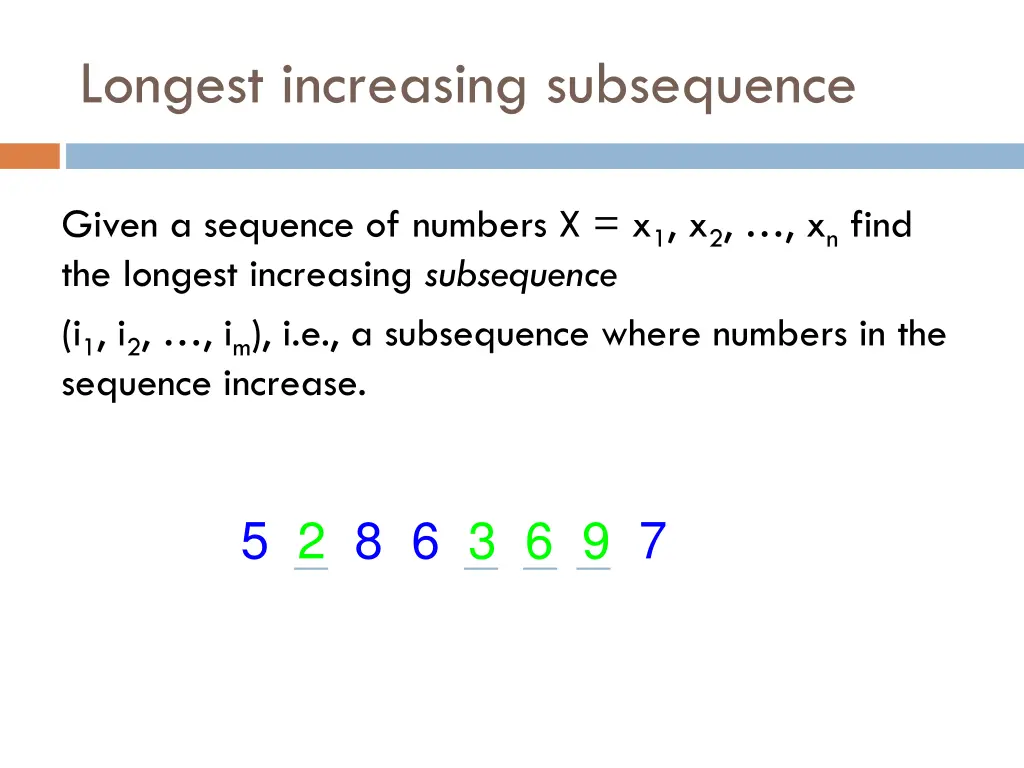 longest increasing subsequence 1