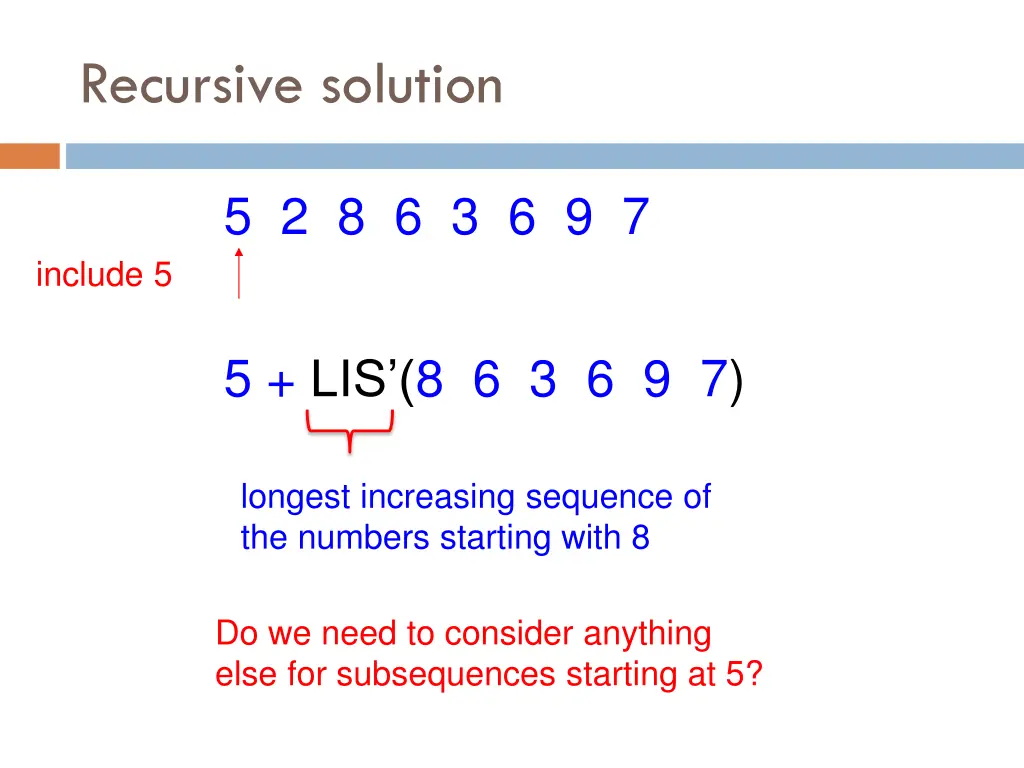recursive solution 5