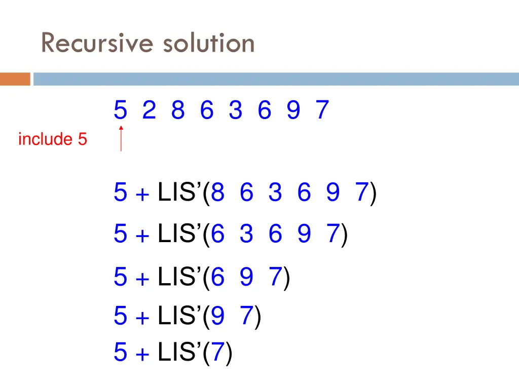 recursive solution 6