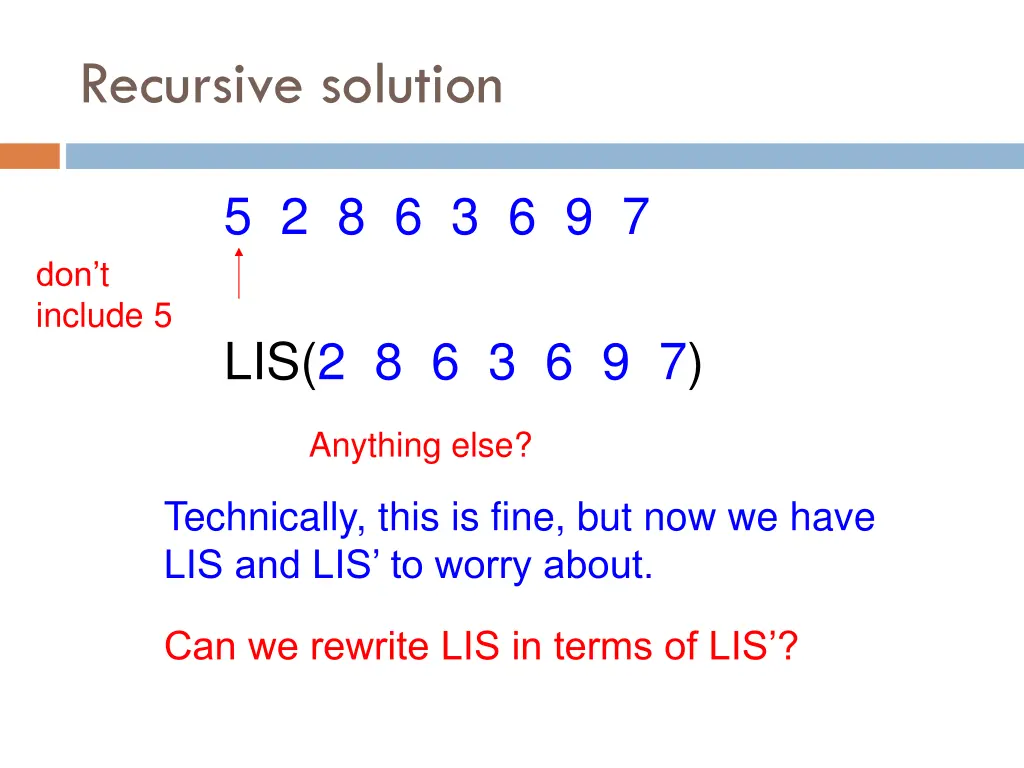 recursive solution 7