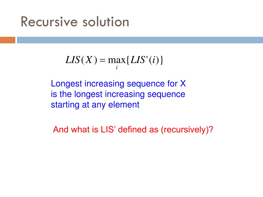 recursive solution 8