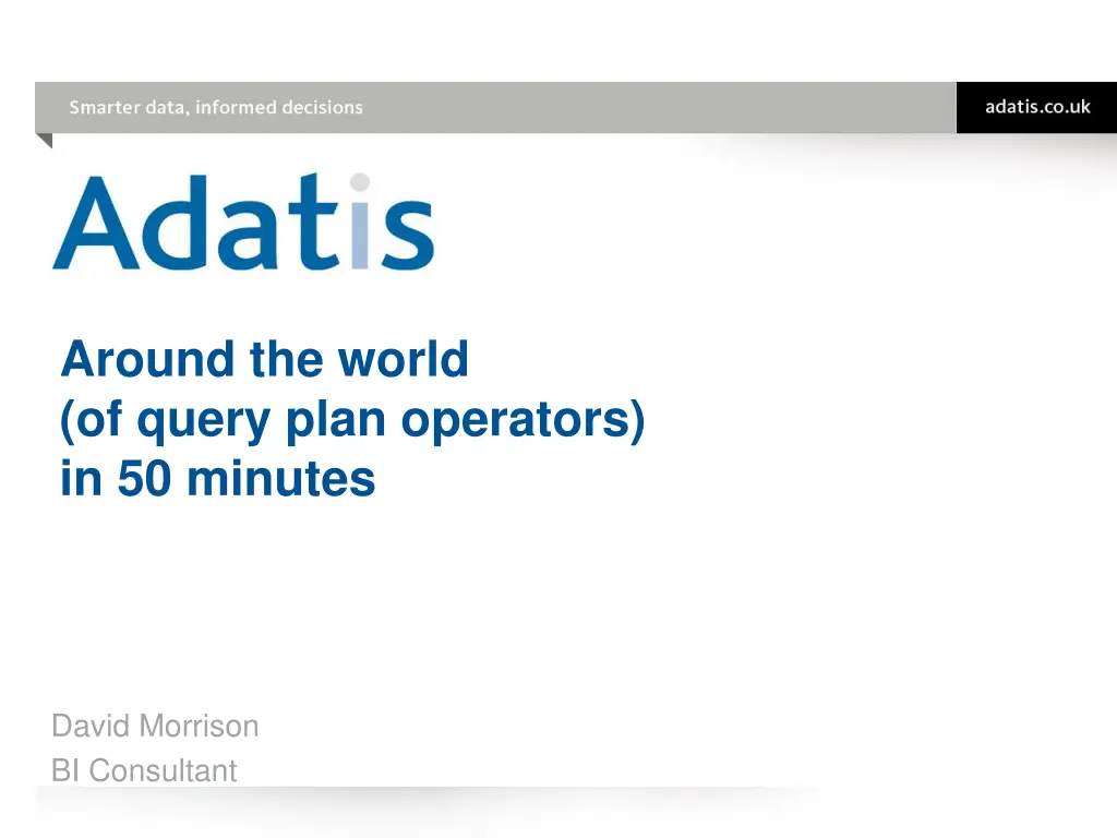 around the world of query plan operators