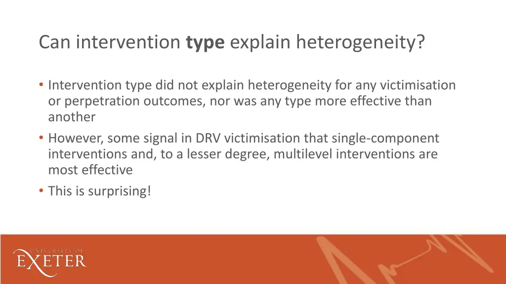 can intervention type explain heterogeneity 1