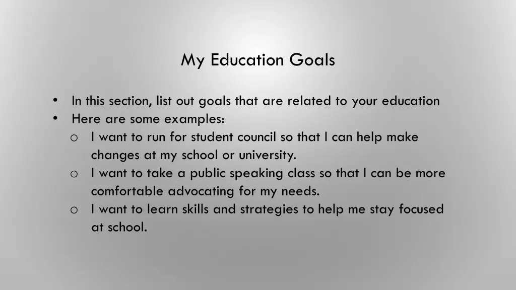 my education goals