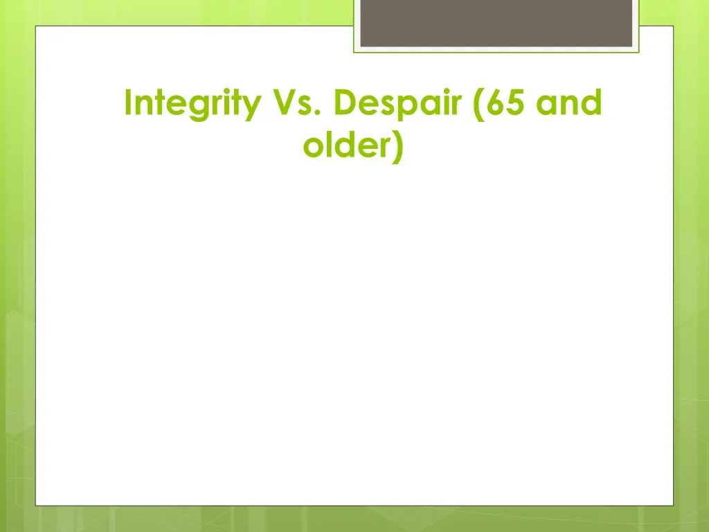 integrity vs despair 65 and older