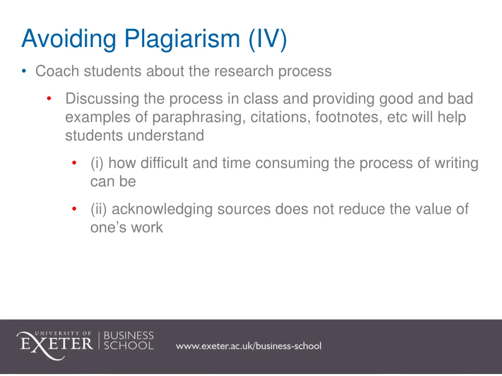 avoiding plagiarism iv
