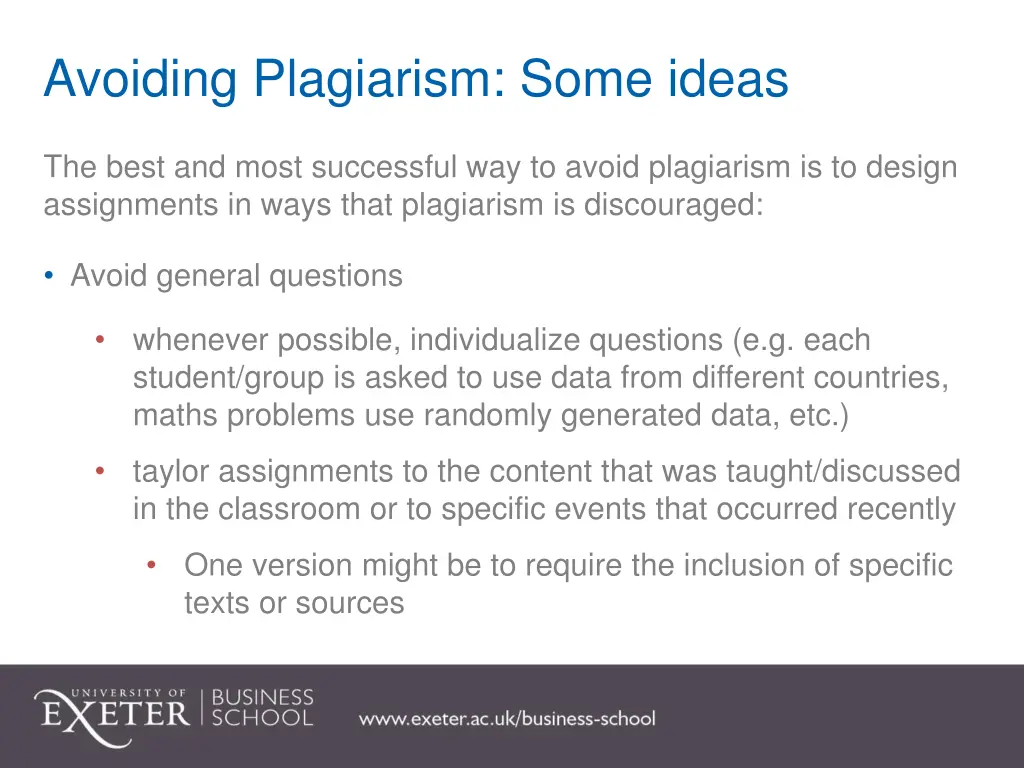 avoiding plagiarism some ideas