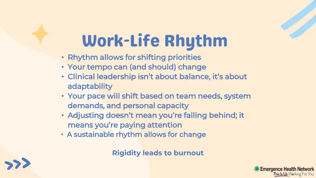 rhythm allows for shifting priorities rhythm