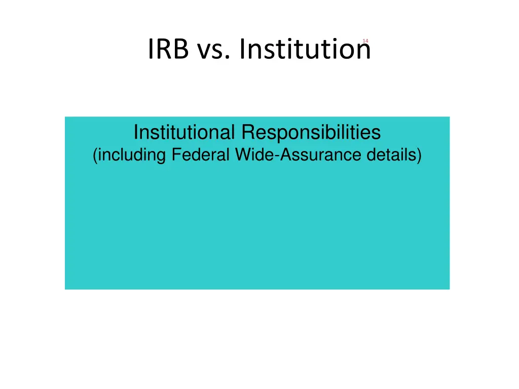 irb vs institution