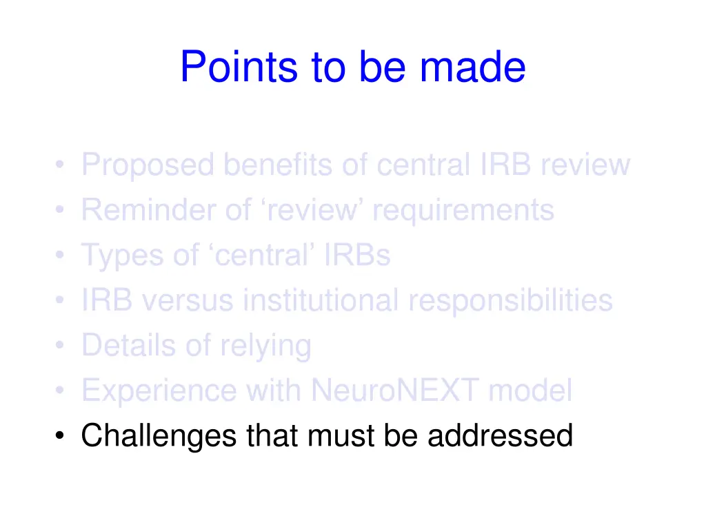 points to be made 6