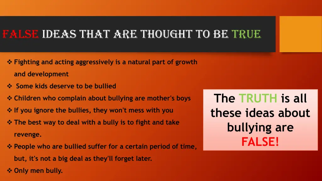 false ideas that are thought to be true