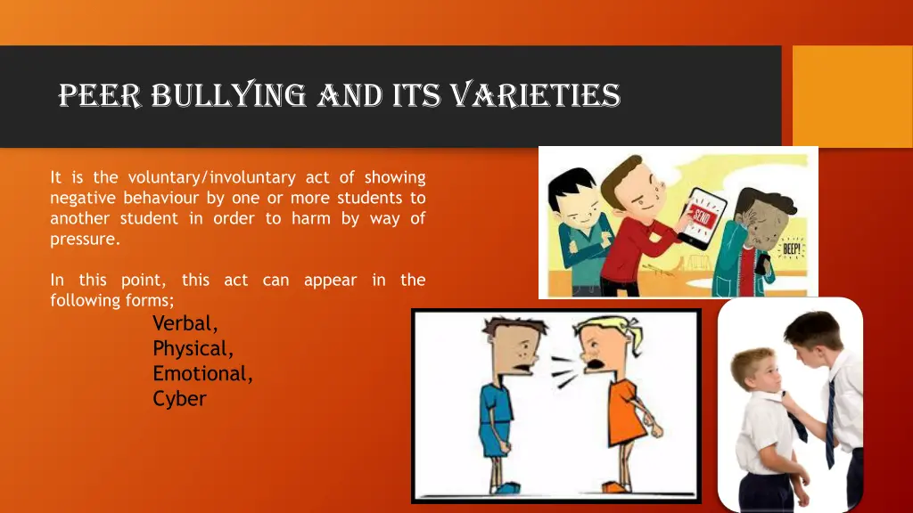 peer bullying and its varieties