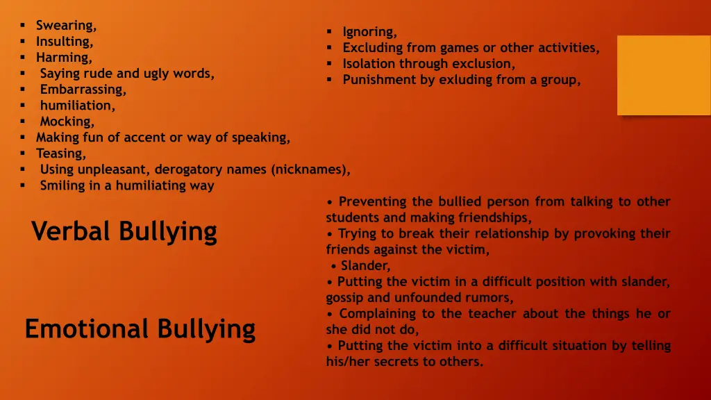swearing insulting harming saying rude and ugly