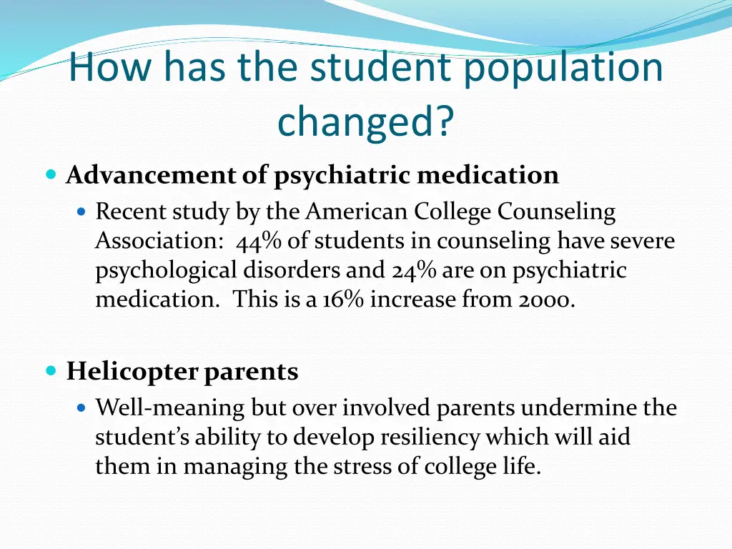 how has the student population changed