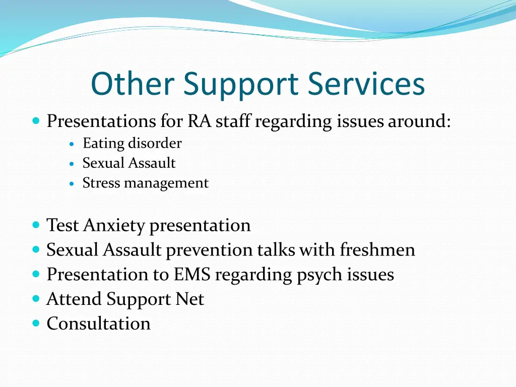 other support services presentations for ra staff