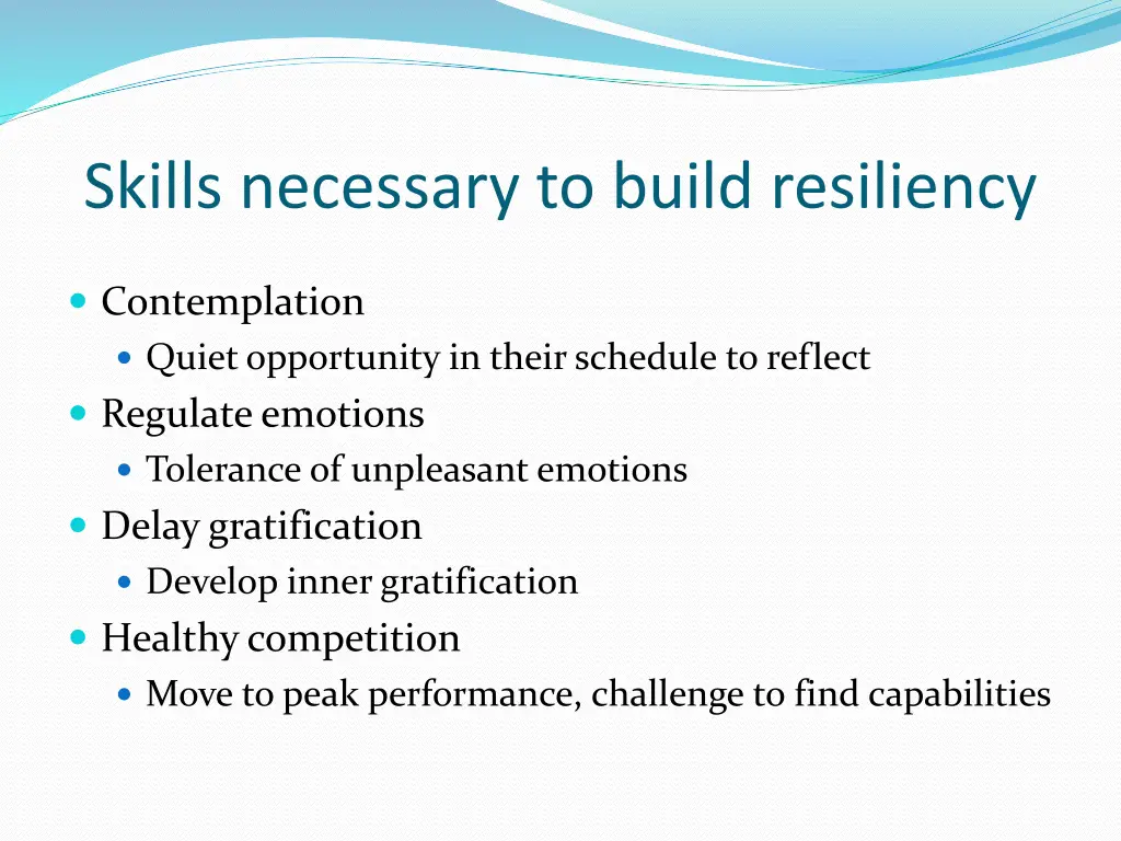 skills necessary to build resiliency