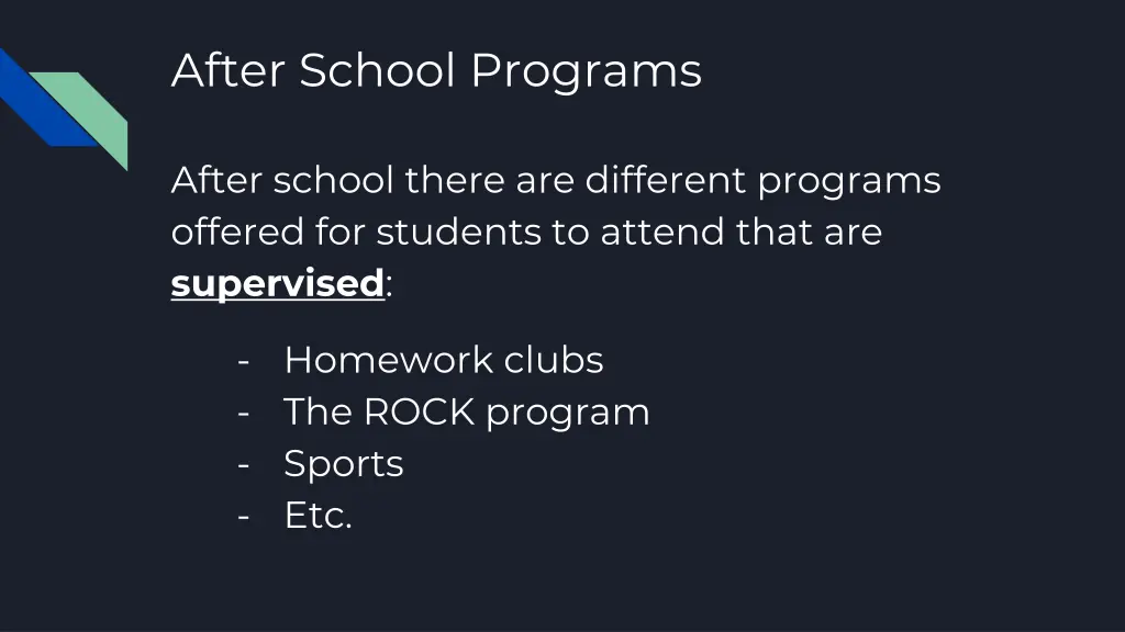 after school programs