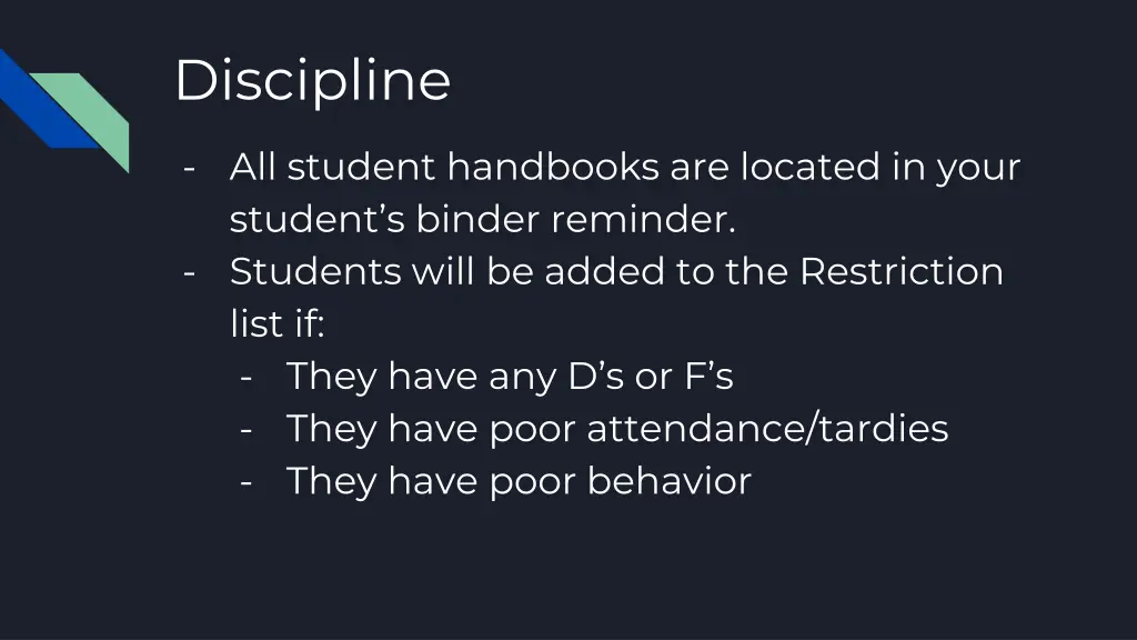 discipline