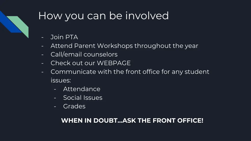 how you can be involved
