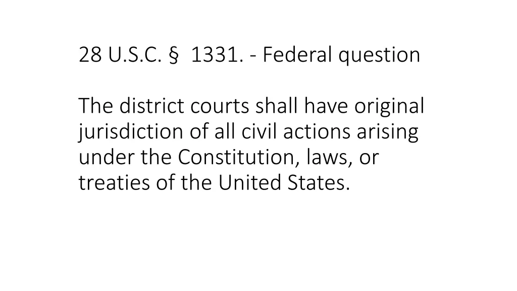 28 u s c 1331 federal question