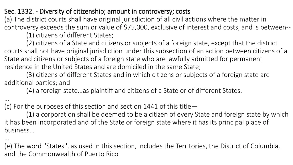 sec 1332 sec 1332 diversity of citizenship amount