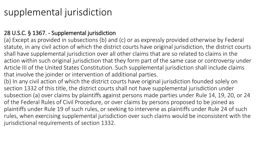 supplemental jurisdiction