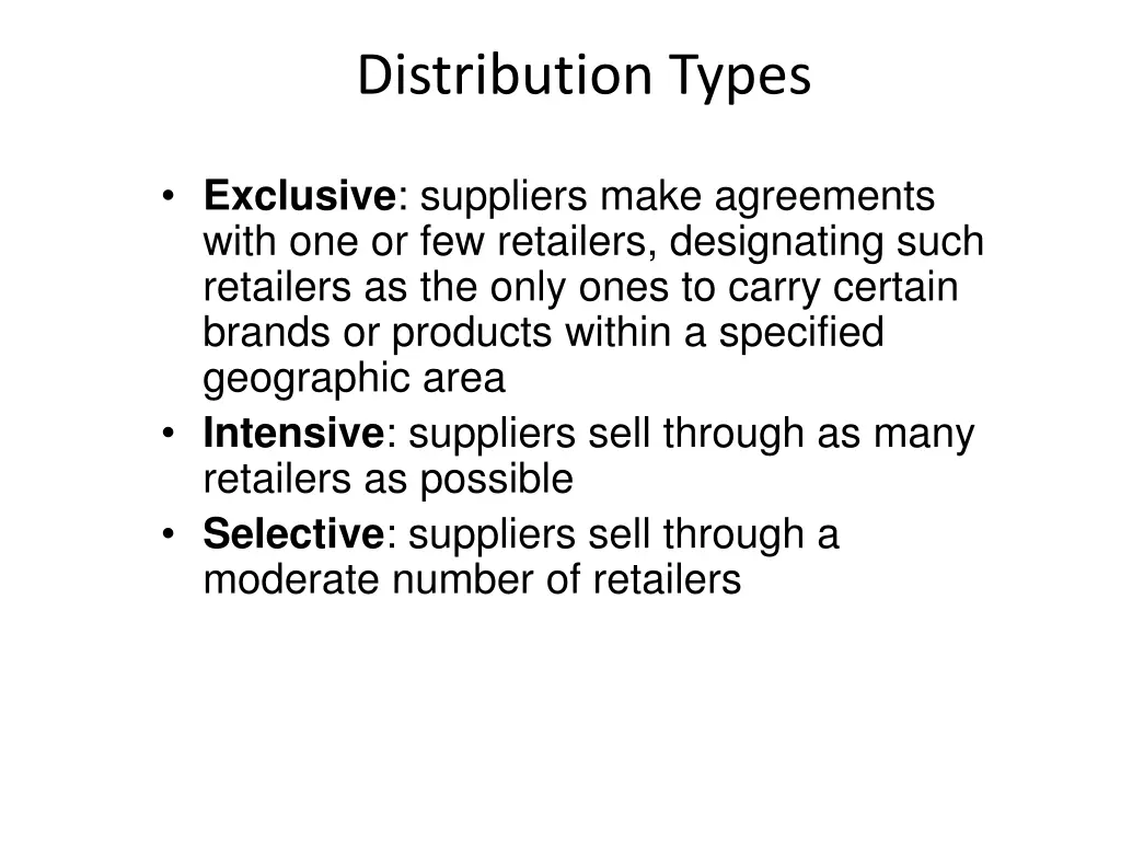 distribution types