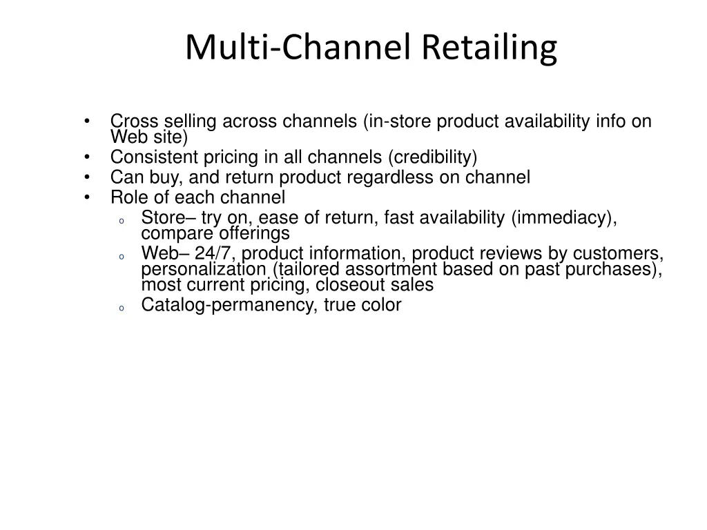 multi channel retailing 1