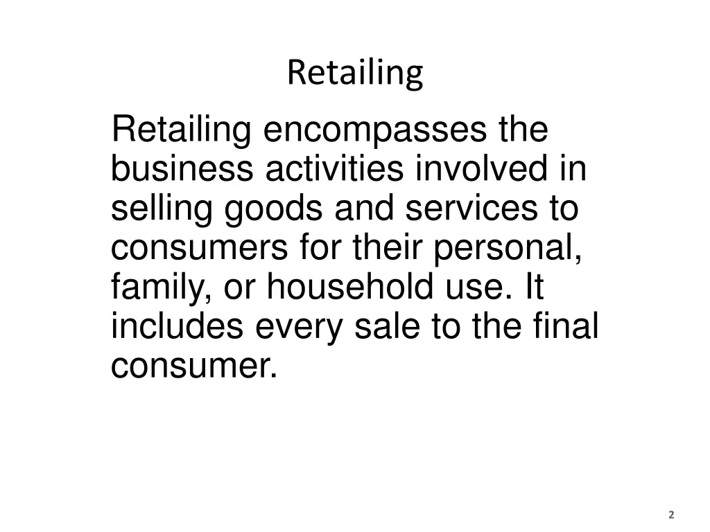 retailing