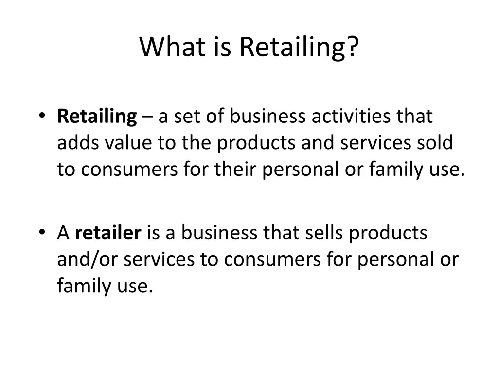 what is retailing