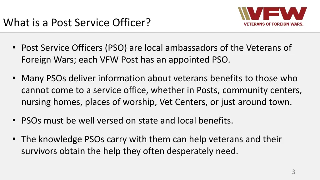 what is a post service officer