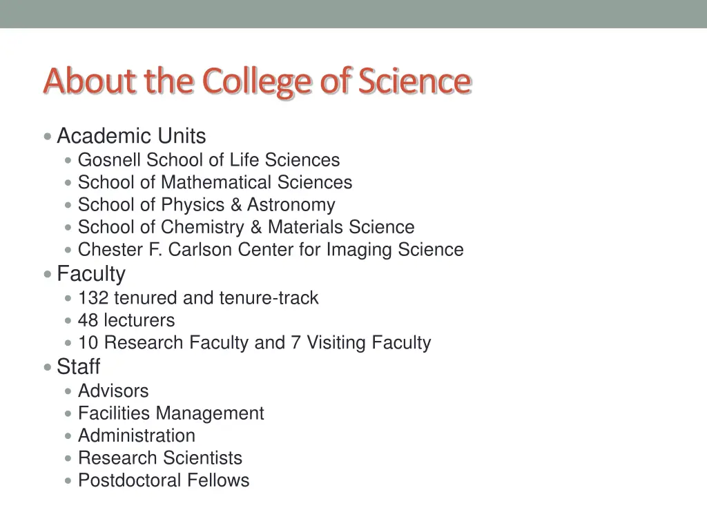 about the college of science