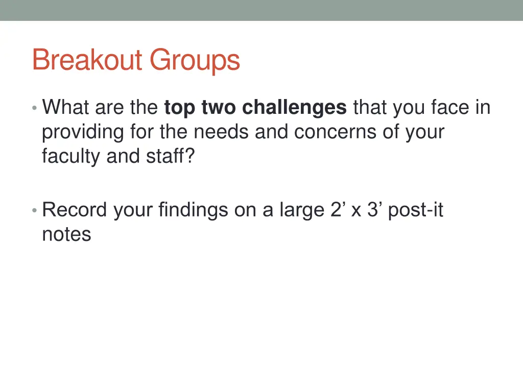 breakout groups