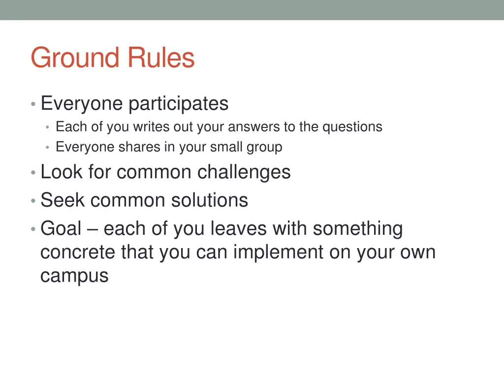 ground rules