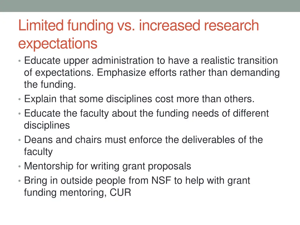 limited funding vs increased research