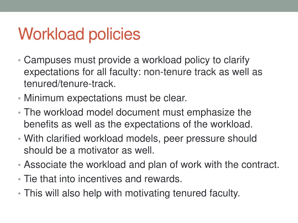 workload policies