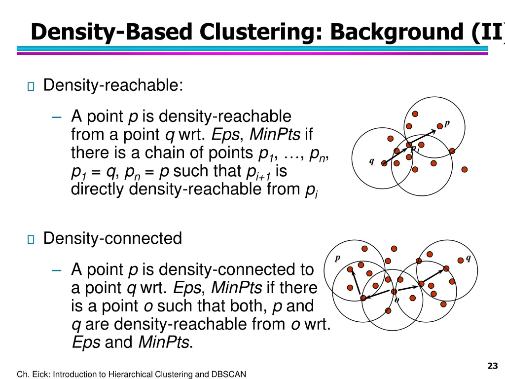 density based clustering background ii