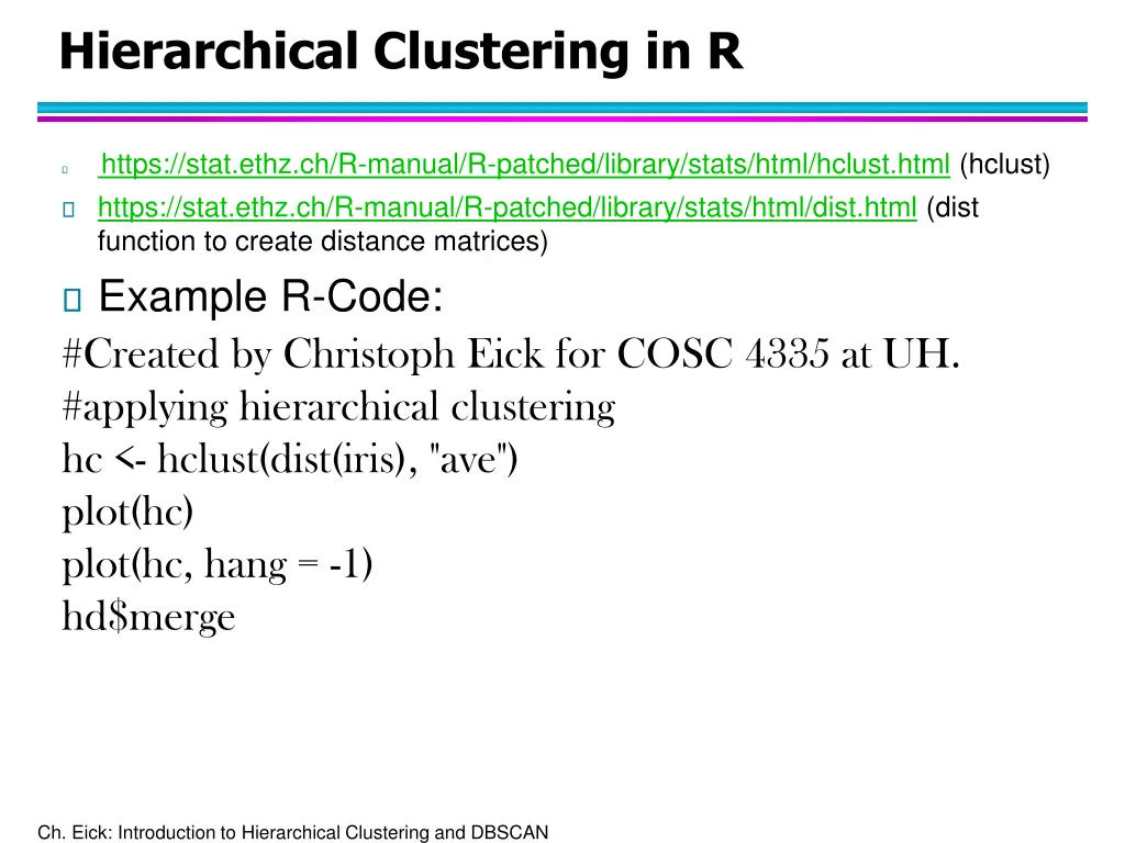 hierarchical clustering in r