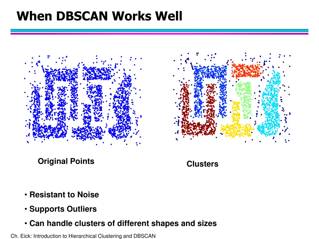 when dbscan works well