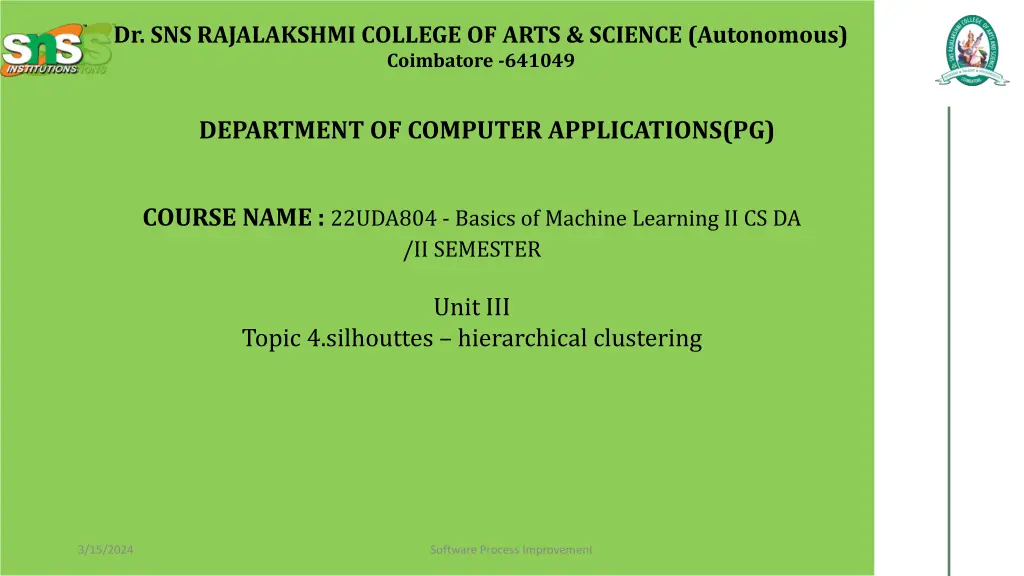 dr sns rajalakshmi college of arts science