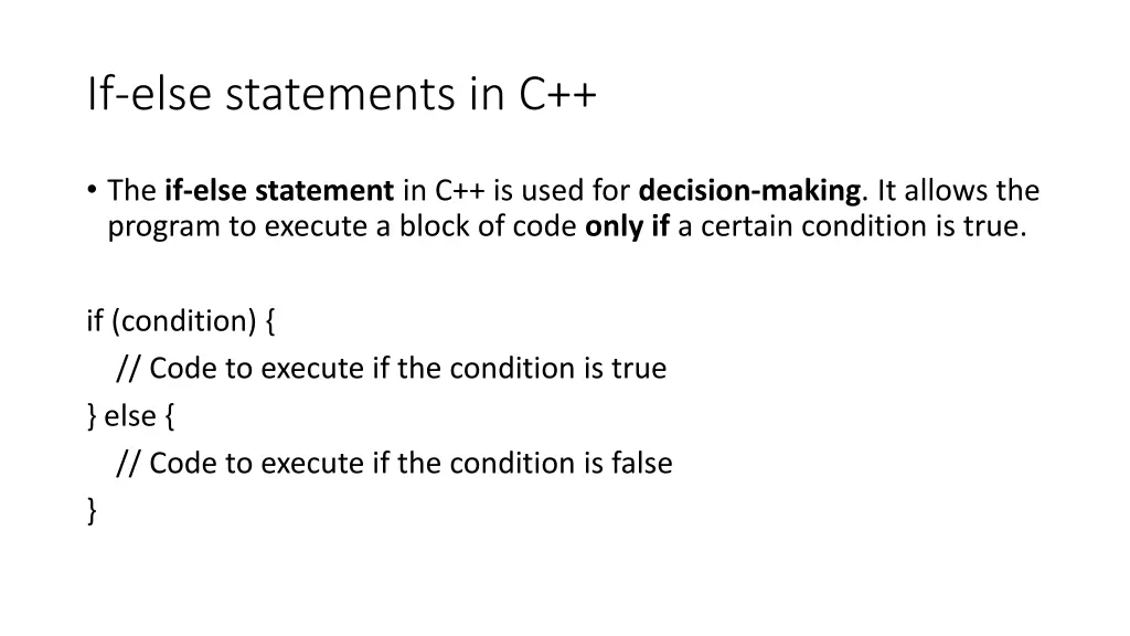 if else statements in c