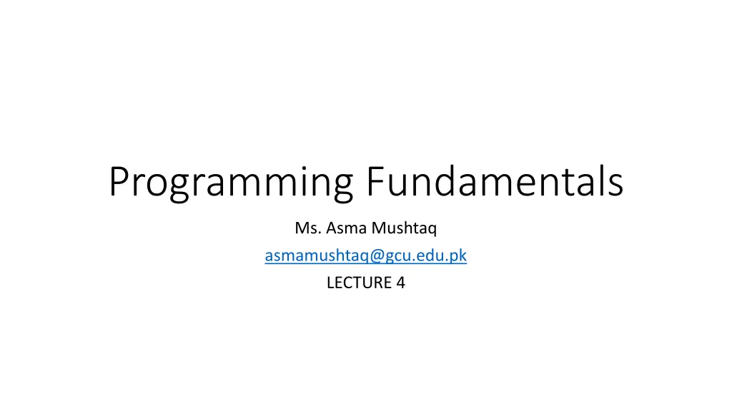 programming fundamentals