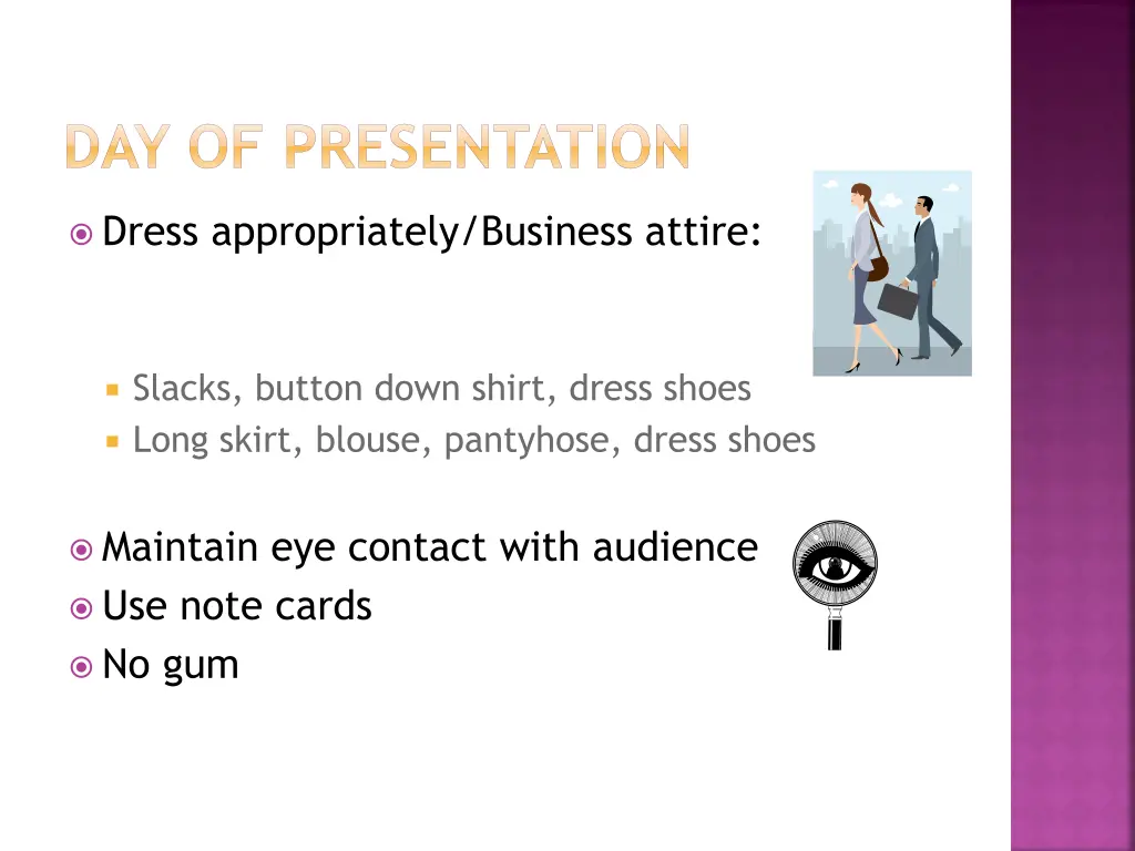 day of presentation