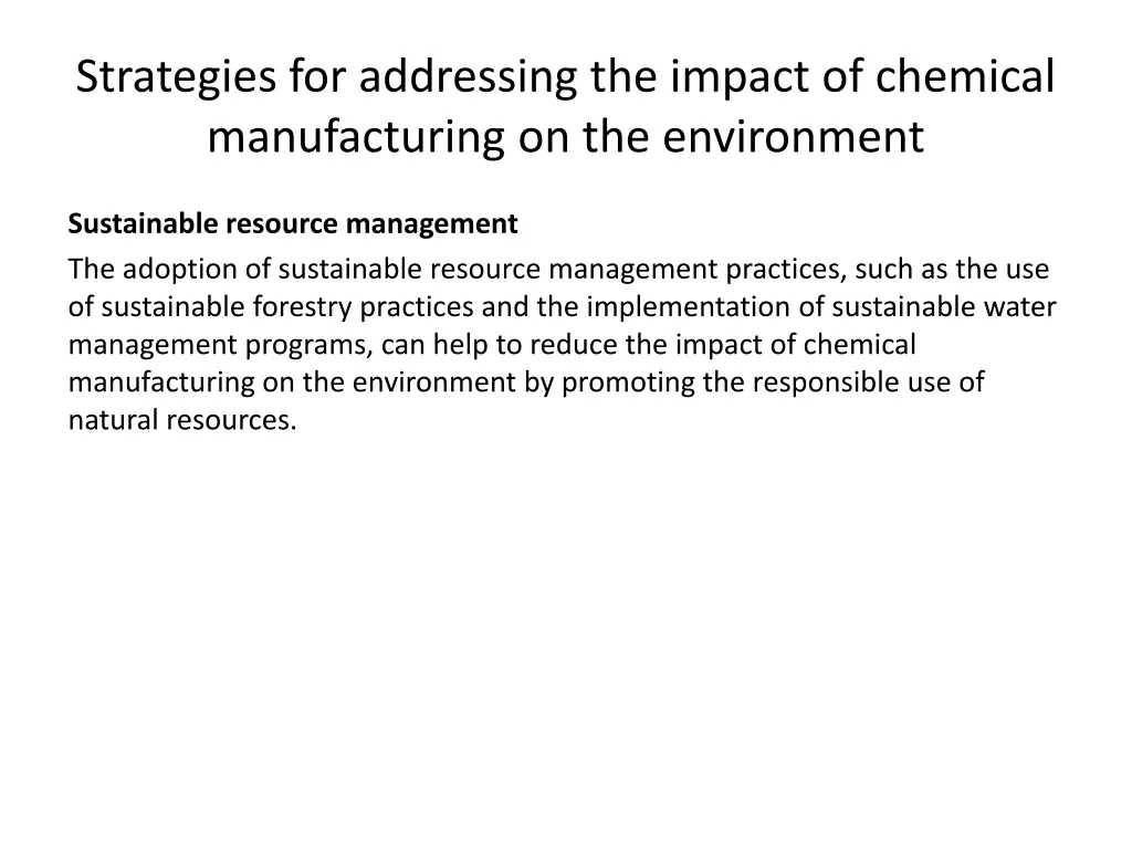 strategies for addressing the impact of chemical 2