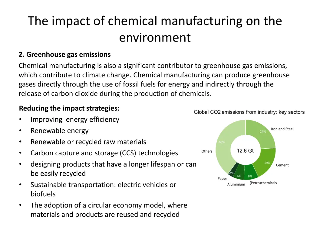 the impact of chemical manufacturing 1
