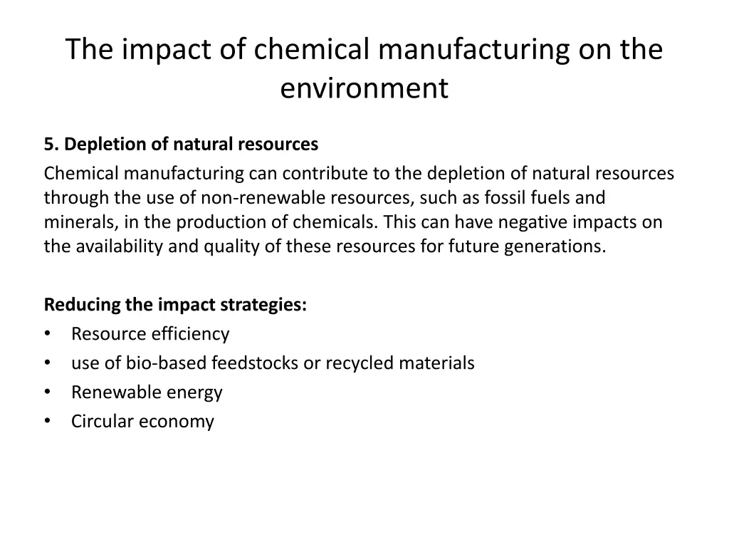 the impact of chemical manufacturing 4