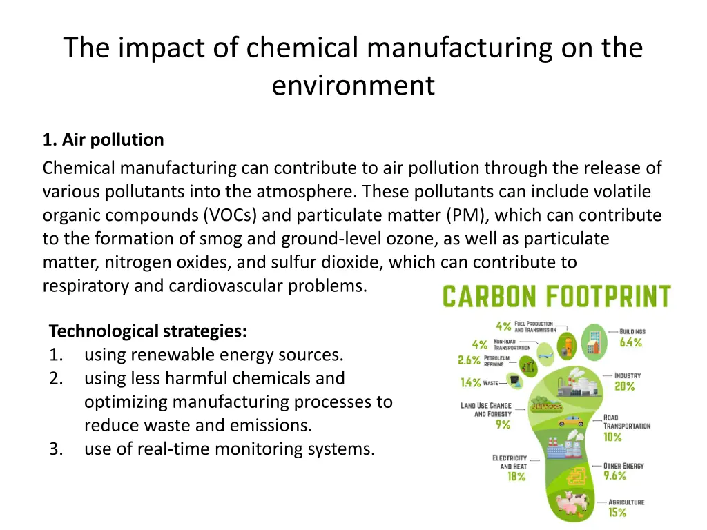 the impact of chemical manufacturing