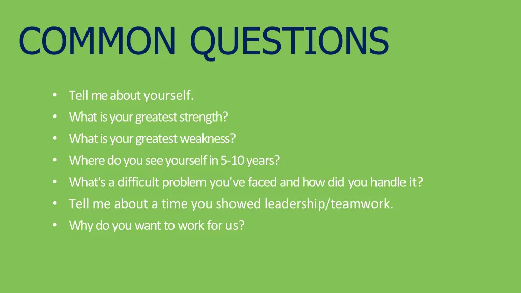 common questions